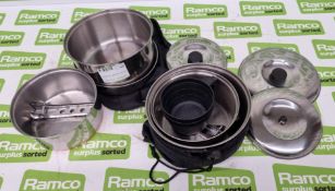 2x Vango stainless steel cook sets