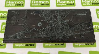 Printing plate depicting a map of Skegness, compiled and drawn by the RAC - 49 x 20 x 2.5cm