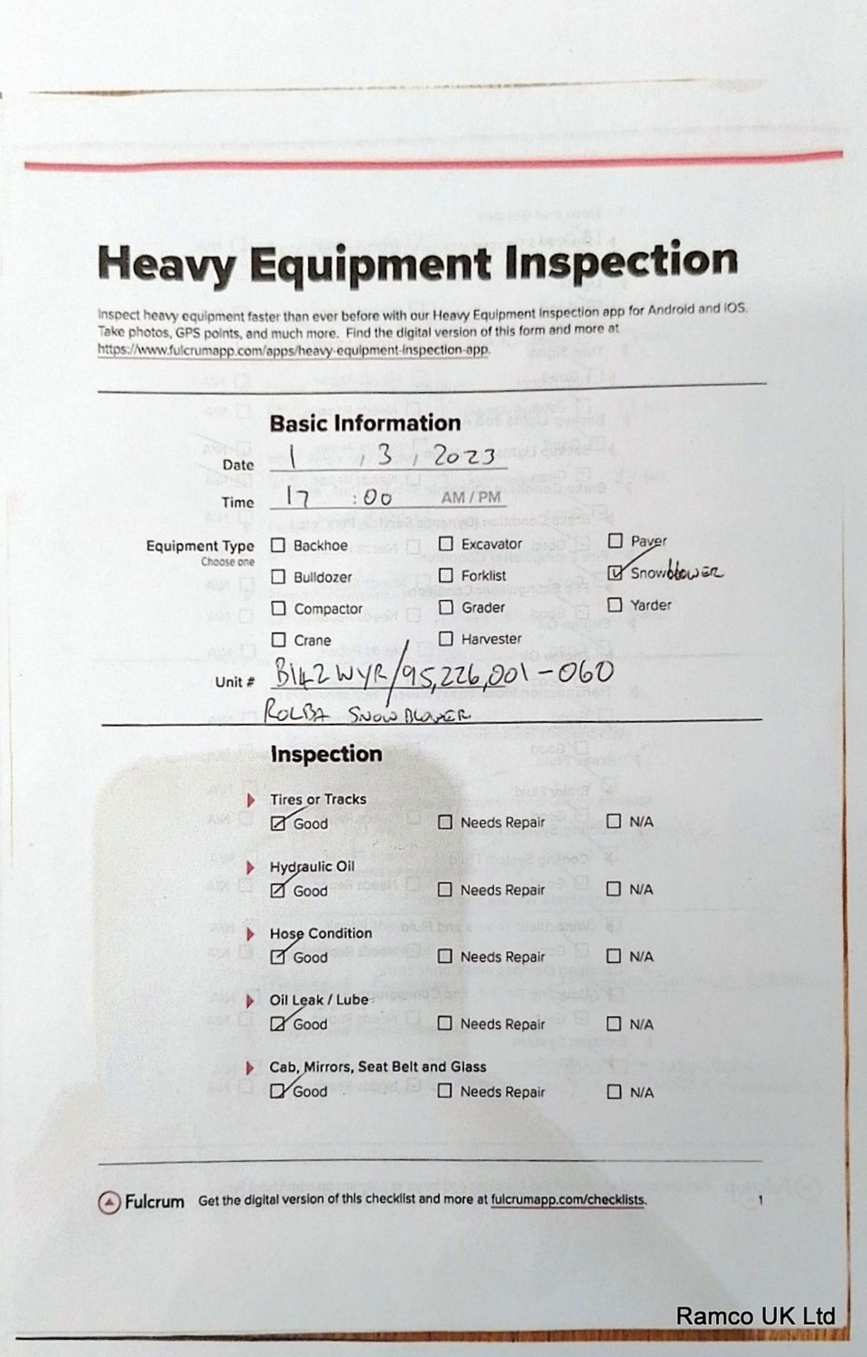 1984 Rolba R 400 F Snow Blower (B142 WYR) - Image 31 of 34