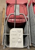 26x red and grey folding chairs & 40x red stools