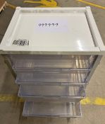 60x 5 drawer clinical trolleys & 4x stainless trolleys