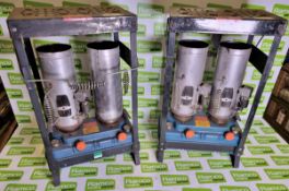 2x Double burner paraffin heater units