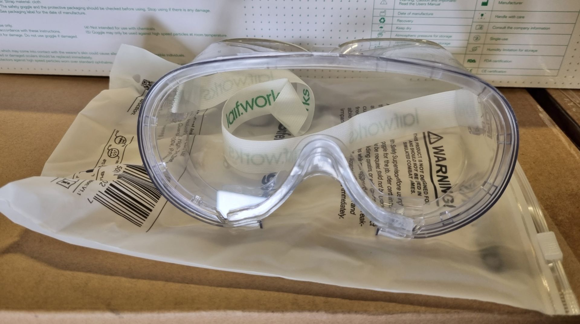 13x boxes of Laif.works clear eye protection safety goggles with adjustable strap - Image 4 of 6