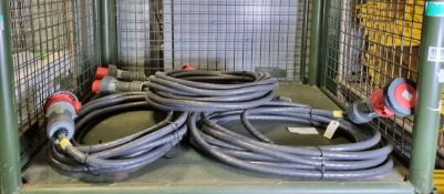 3x Mennekes 125a 400vac 3 Phase Power Harness heavy duty cables 10m