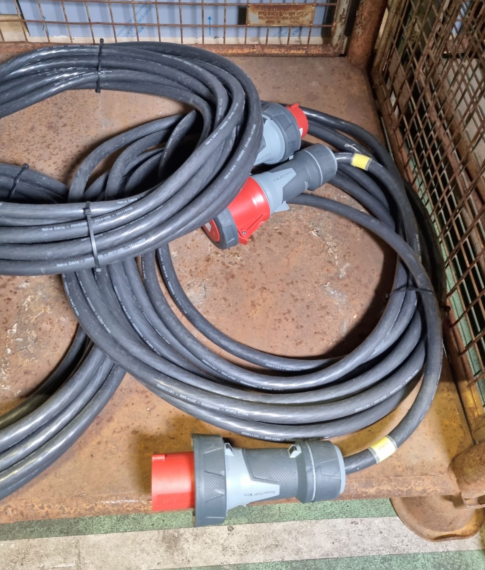 3x Mennekes 125a 400vac 3 Phase Power Harness heavy duty cables 10m - Image 2 of 5