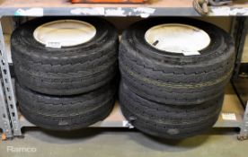 4x Deli 16.5 x 6.5 puncture proof tyre/wheels