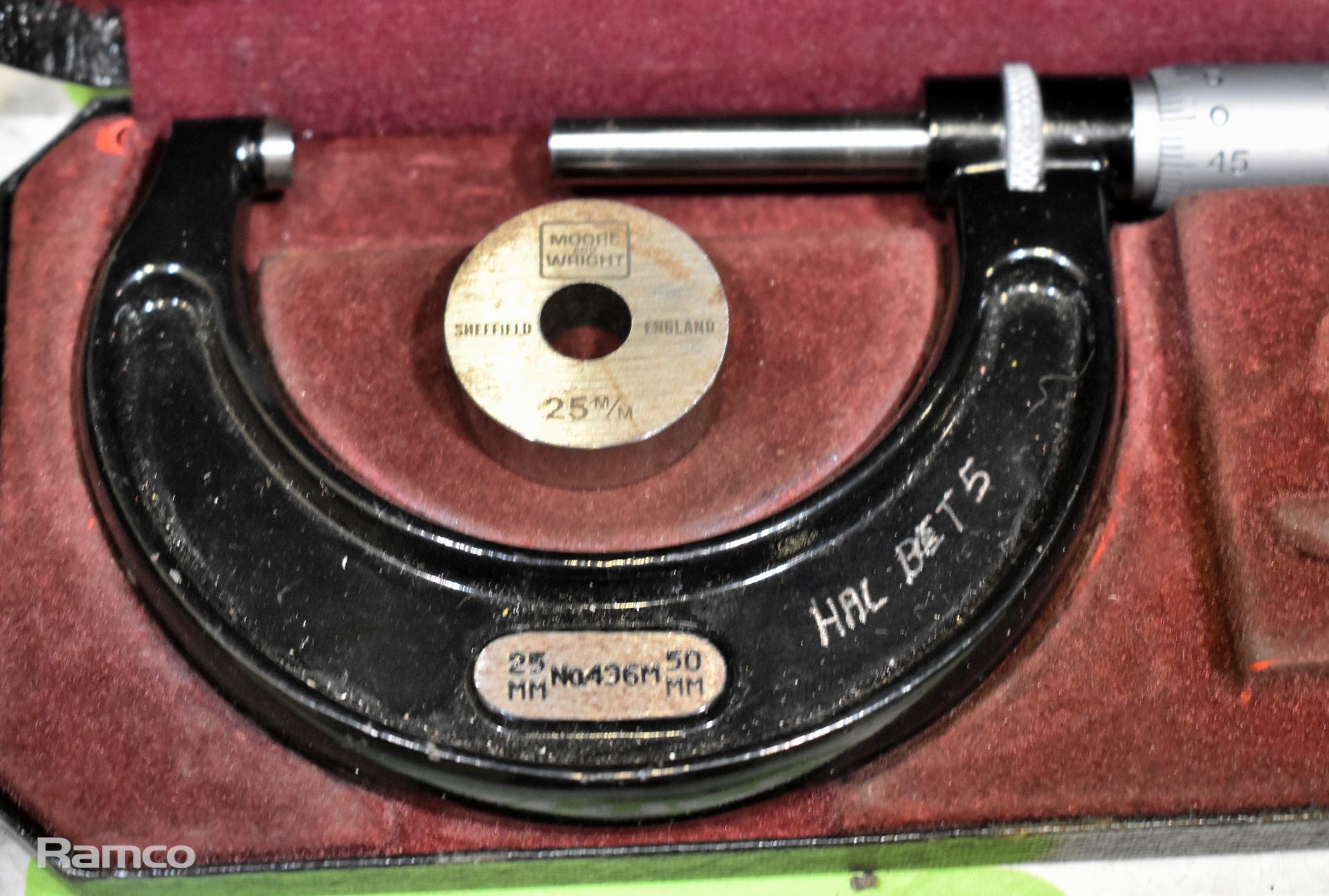 2x Starrett No 436 25-50mm micrometer calipers with case (incomplete) - Image 5 of 6