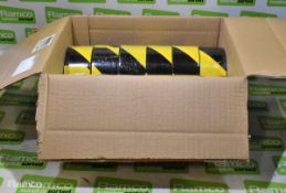 Black and yellow hazard tape - box of 12 rolls