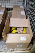 3x boxes of Black and yellow hazard tape - 12 rolls per box