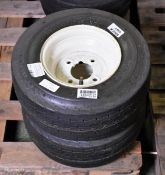 2x Deli 16.5 inch x 6.5 inch puncture proof wheels & tyres