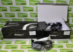 2x boxes of Riley Arezzo RCY00161 Clear Lense Goggles - 5 pieces per box