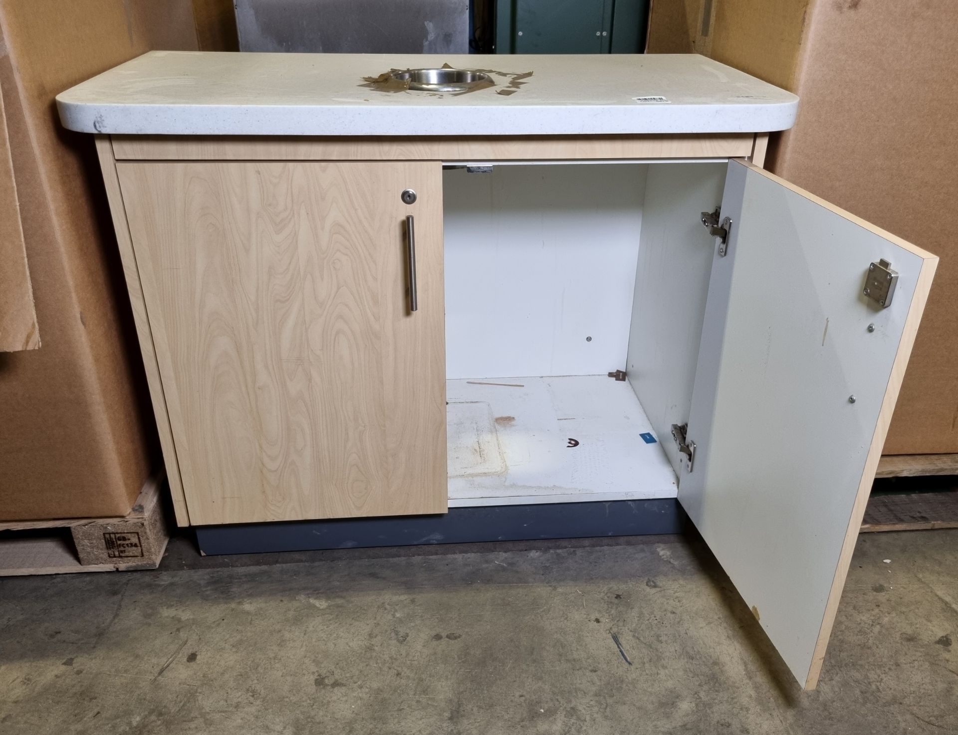 Wooden counter top cabinet with waste chute - 112 x 60 x 88cm - Image 3 of 4