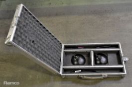 2x Beyerdynamic SHM 803 lectern microphones with base plates in flightcase - 55 x 32 x 15cm