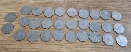 Collection of collectable 2012 Olympics 50p coins - Full set of 29 coins - see pictures