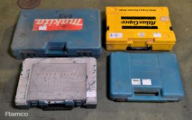 4x different sized electric tool cases