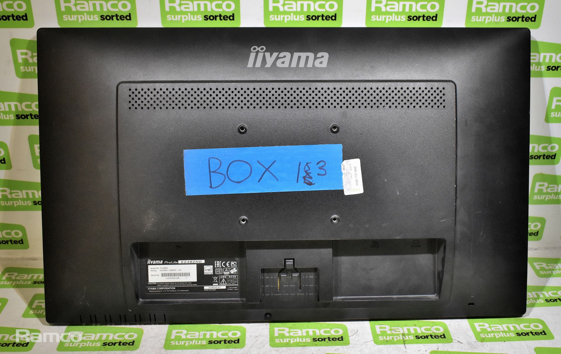 Hanns.G HG191A 19" monitor on stand, Iiyama ProLite E2482HD 24" monitor - no stand - Image 8 of 9