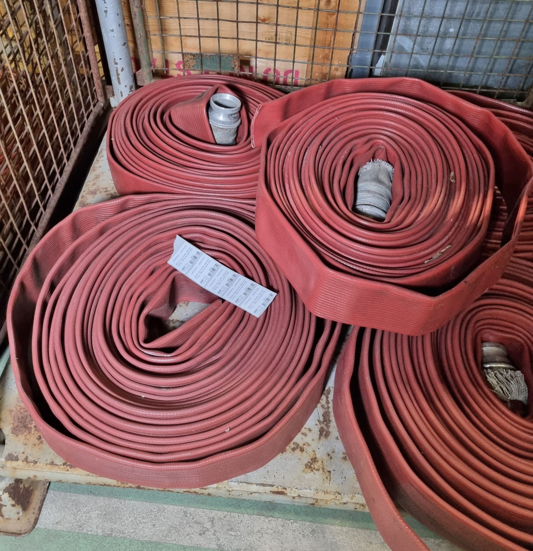 5x Red layflat fire hoses - 70mm diameter, approx 20m length - Image 3 of 3