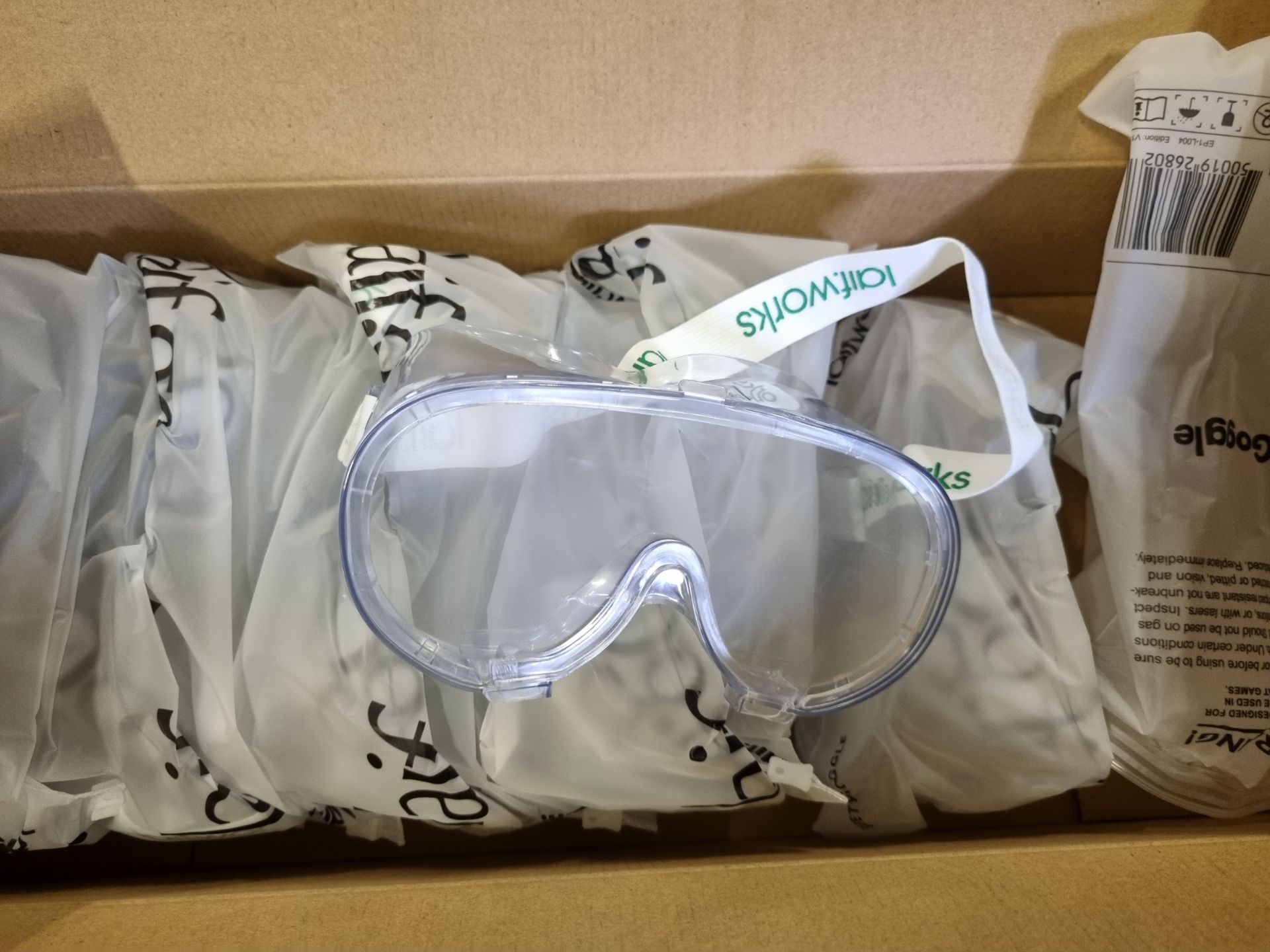 2x boxes of Laif.works clear eye protection safety goggles with adjustable strap - Image 3 of 4
