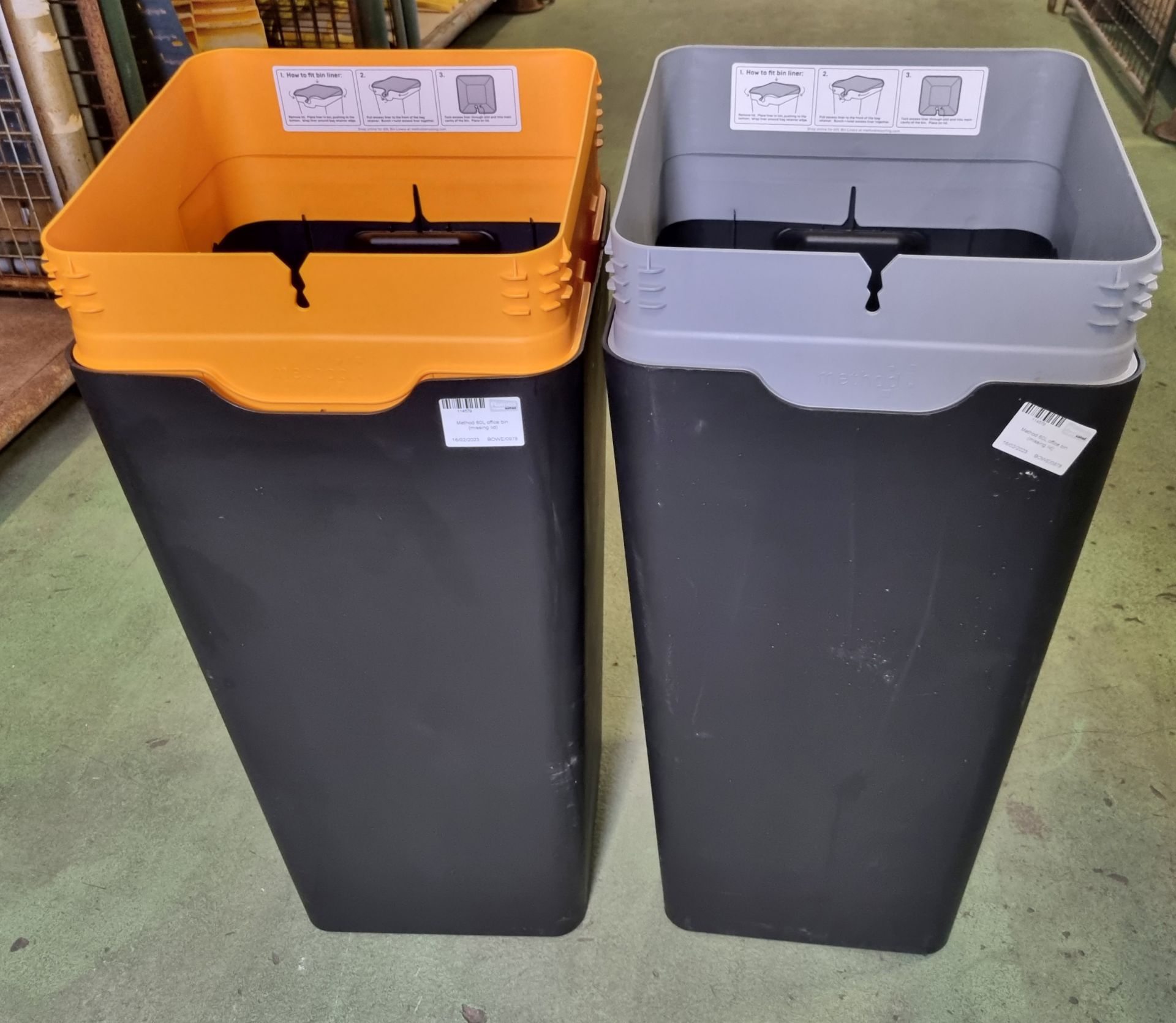 5x Method 60L office bins (missing lids) - Image 2 of 3