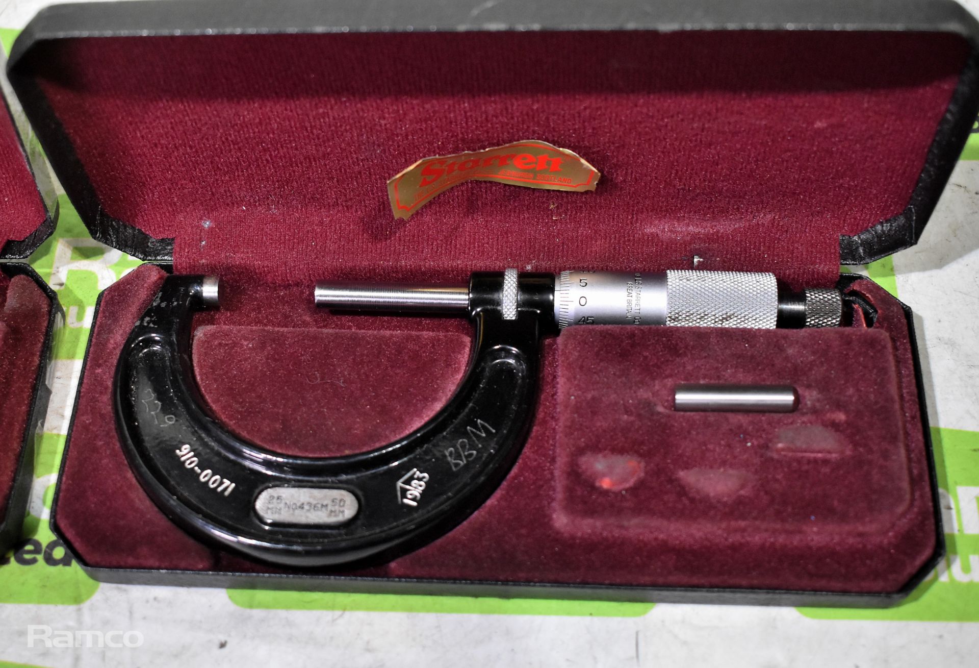 2x Starrett No 436 25-50mm micrometer calipers with case - Image 3 of 4