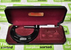 Starrett No 436 25-50mm micrometer caliper with case (incomplete)