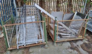 Stainless steel 3-bay shelving assembly