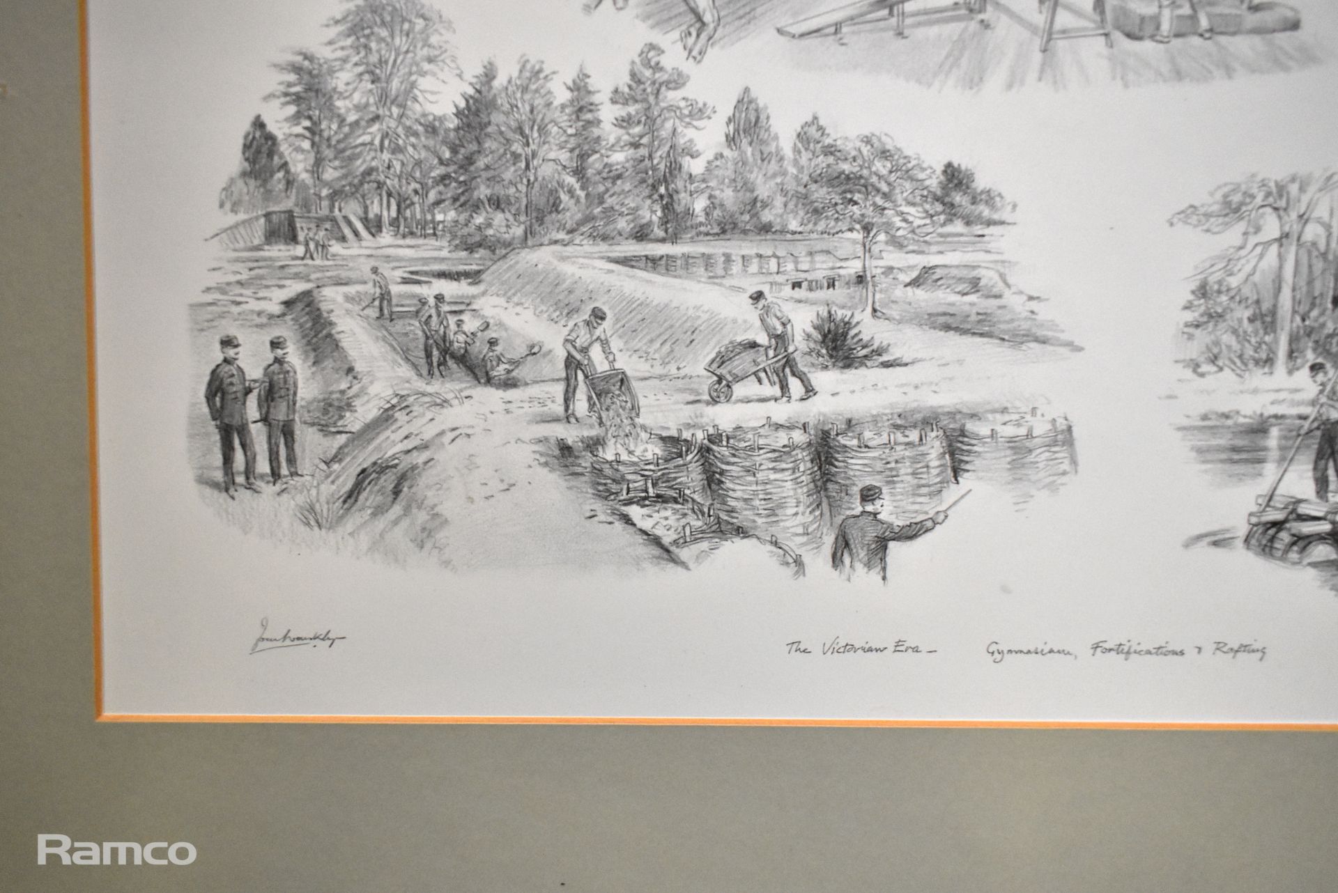 Military Sketch depicting the Army During the Victorian Era engaging in Gymnastics - Image 5 of 7