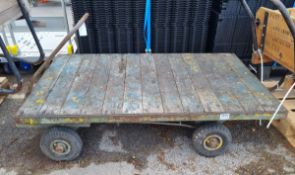 4 wheeled flatbed trolley - trolley size: 150 x 90 x 90cm