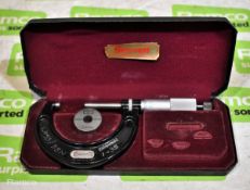 Starrett No 436 25-50mm micrometer caliper with case (incomplete)