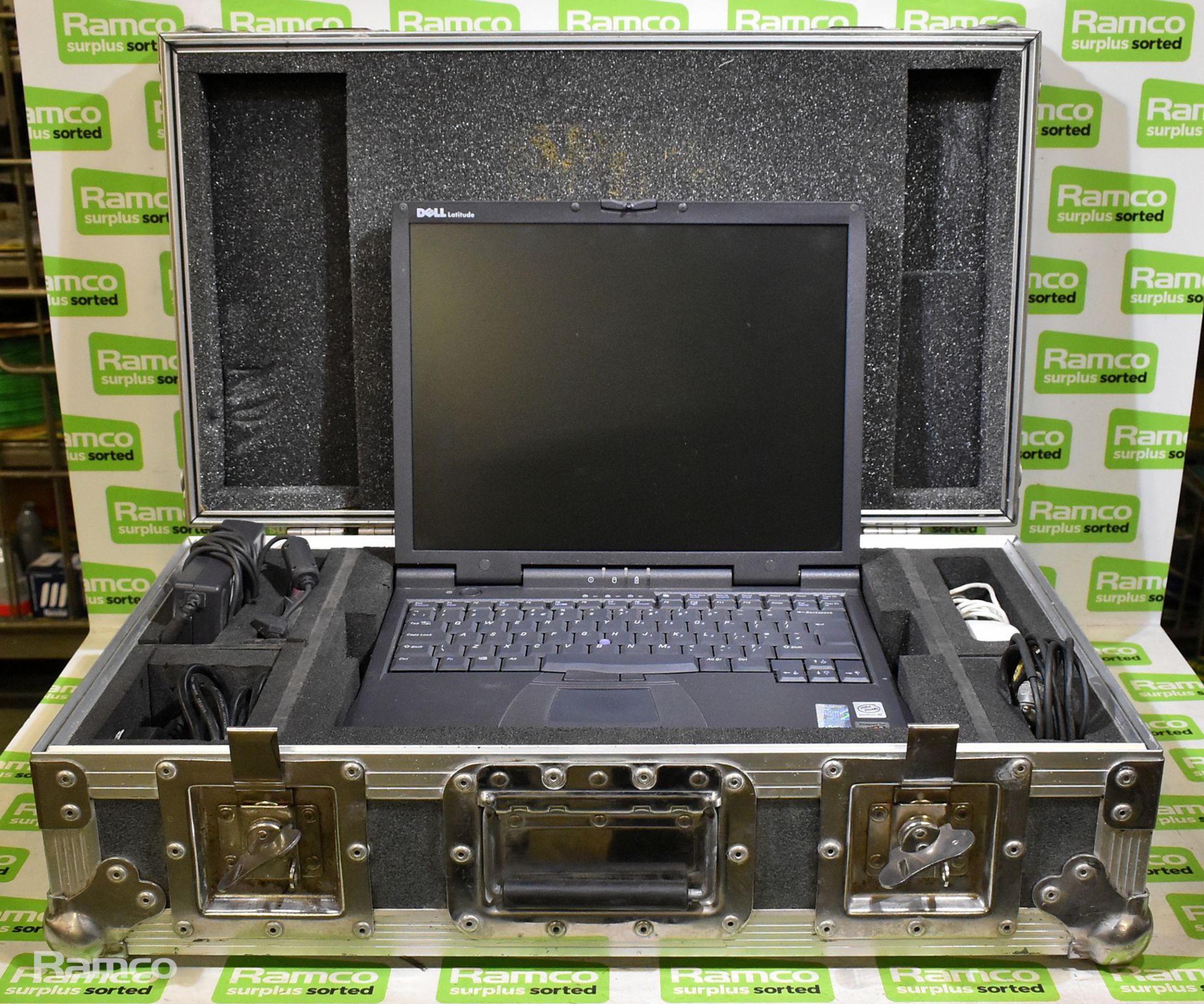 Dell Latitude CPx laptop with accessories and aluminium case