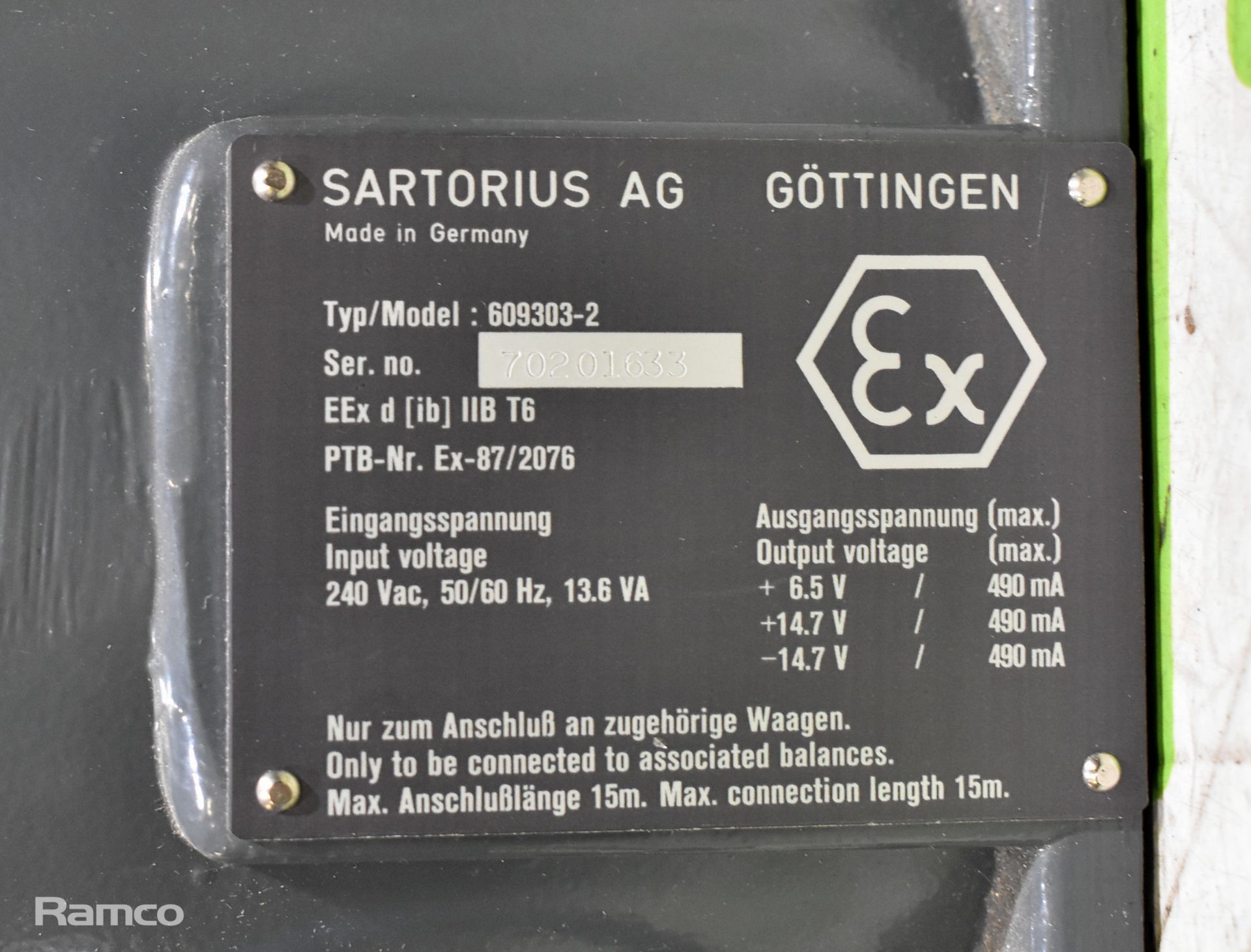 Sartorius 609304-2 scales power supply unit 240 Vac 10VA - Image 2 of 2