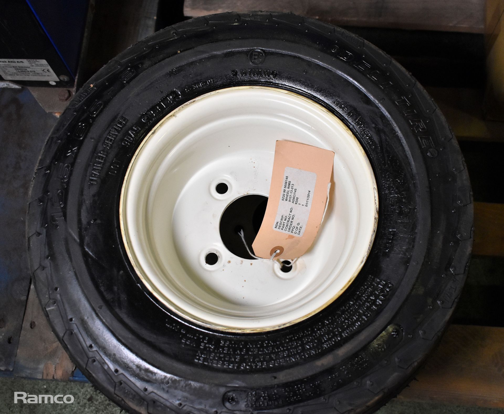 2x Deli 16.5 inch x 6.5 inch puncture proof wheels & tyres - Image 5 of 5