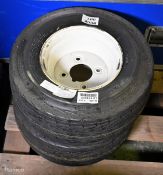 2x Deli 16.5 inch x 6.5 inch puncture proof wheels & tyres