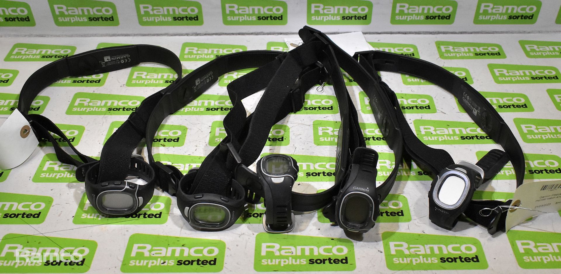 5x Garmin FR60M Heart rate monitor watches and chest straps