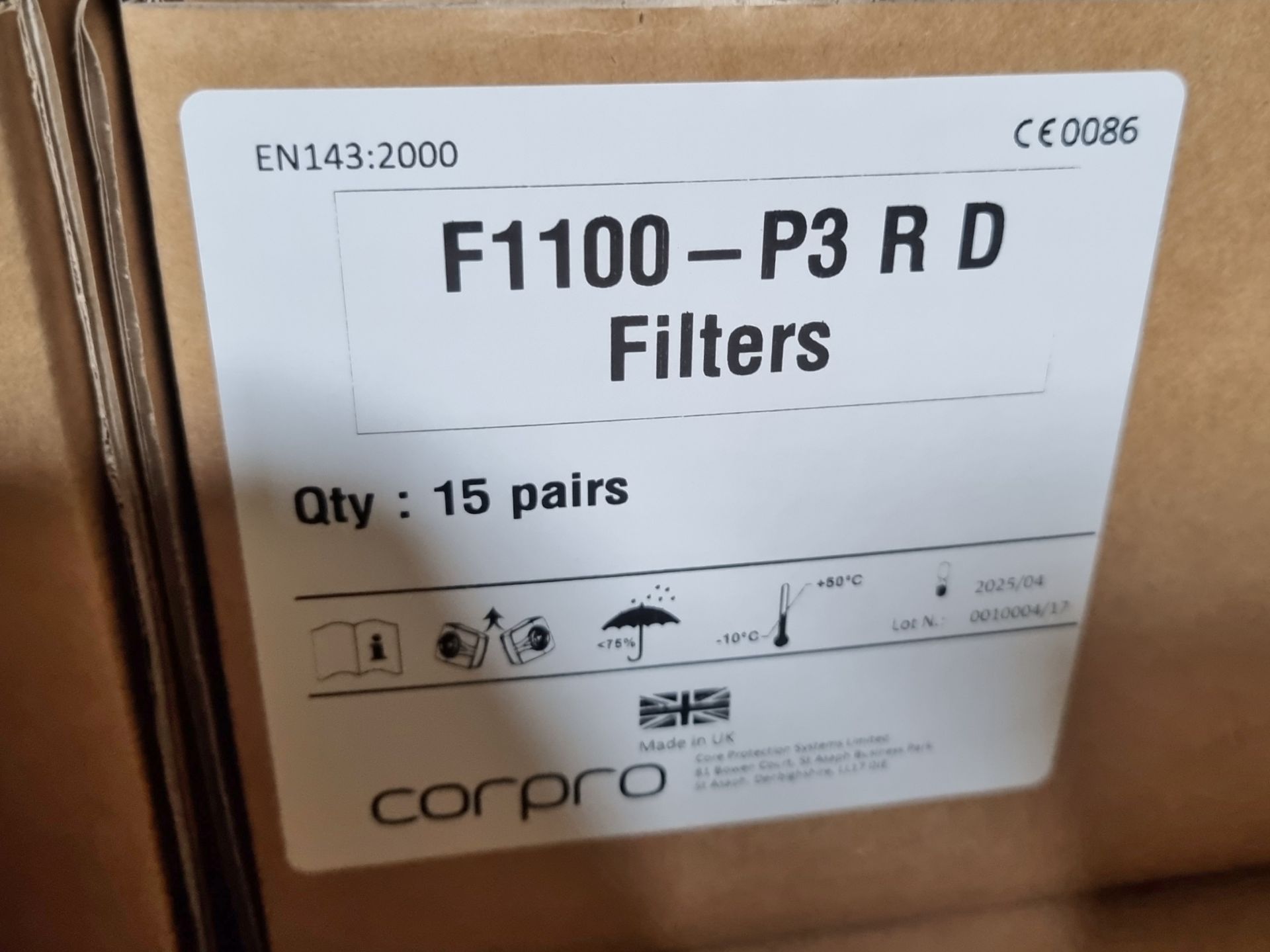 19x boxes of Corpro F1100-P3 RD filters -15 pairs per box - Image 4 of 4