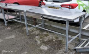 Stainless steel table - L 320 x W 77 x H 86cm