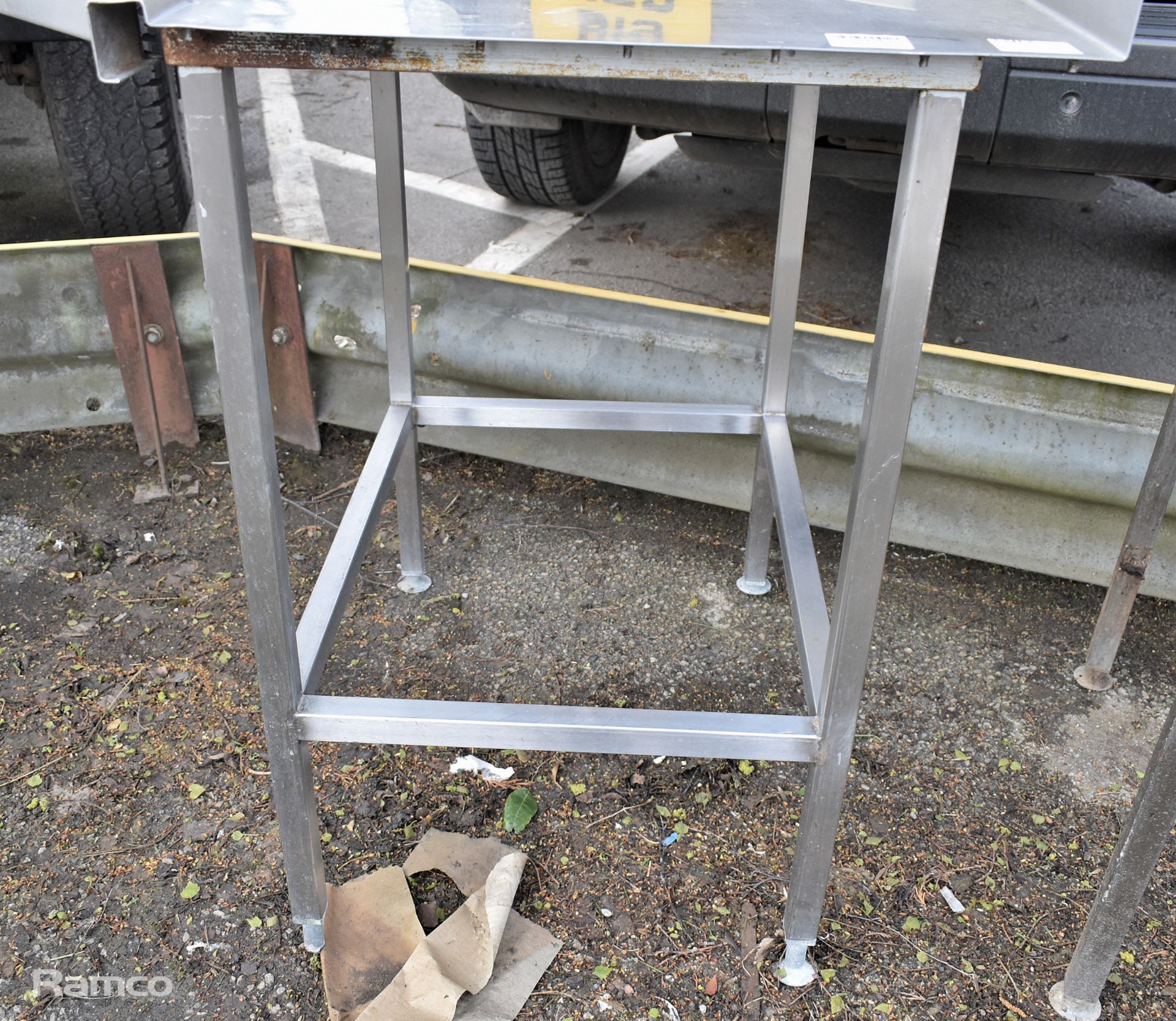 Stainless steel pass through dishwasher corner unit table - L 150 x W 85 x H 95cm - Bild 3 aus 4