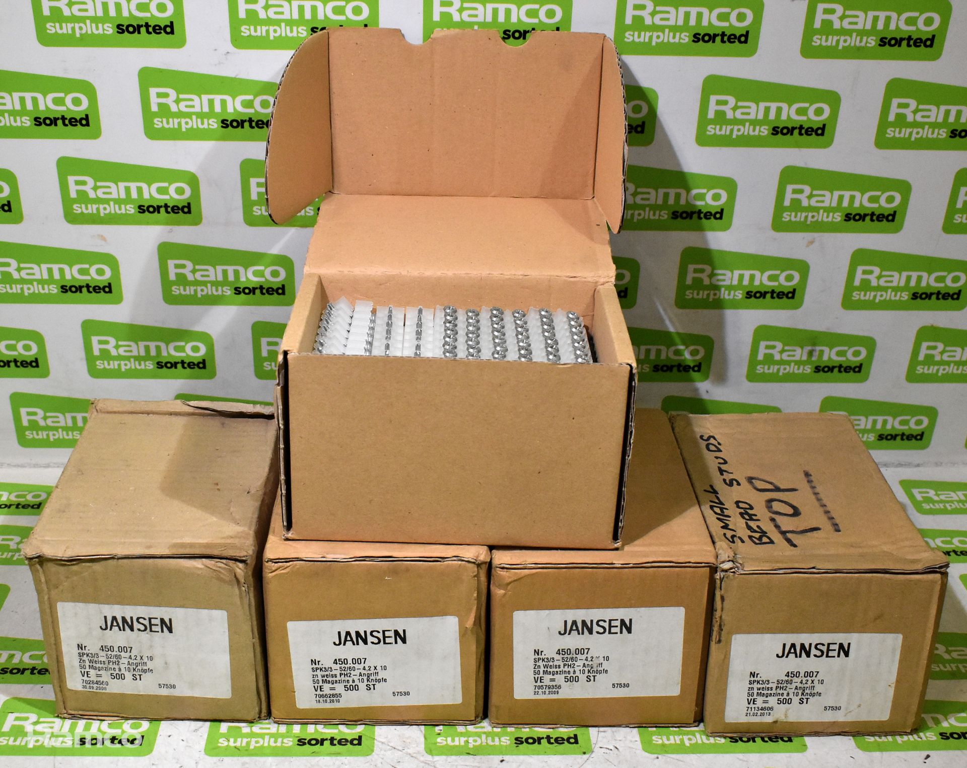 Jansen cross head bead screws - 4x full box - 1x half box - approx 500 screws per full box