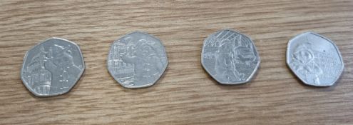 Collection of collectable Paddington Bear 50p coins - Full set of 4 coins