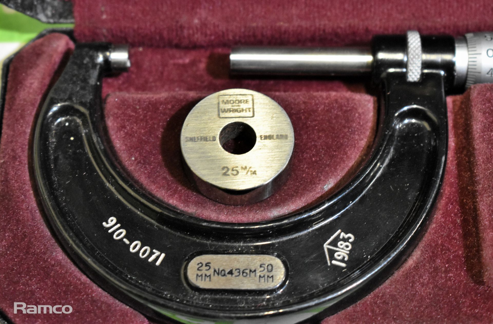 2x Starrett No 436 25-50mm micrometer calipers with case (incomplete) - Image 4 of 6
