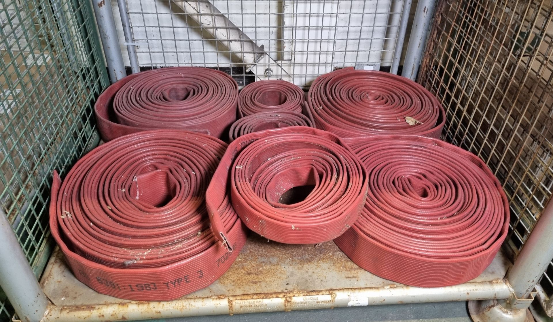 7x Layflat fire hose - mixed sizes no couplings