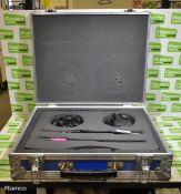 2x Beyerdynamic SHM 803 lectern microphones with base plates in flightcase - 50 x 40 x 13cm