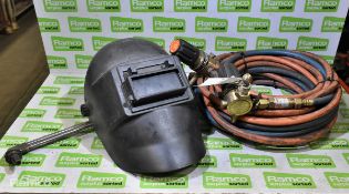 Oxyacetylene welding/cutting torch with hose and regulators