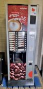 Selecta Milano hot drinks vending machine - cash only - W 650 x D 730 x H 1830mm - CRACKED PLASTIC
