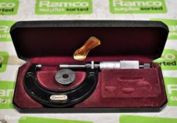 Starrett No 436 25-50mm micrometer caliper with case (incomplete)