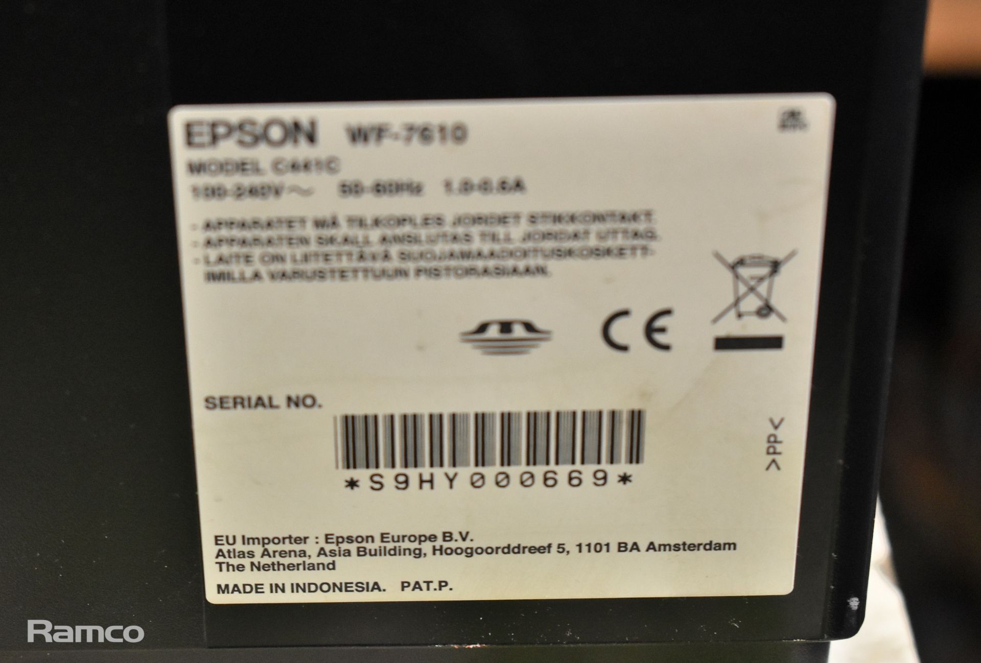 Epson WF-7610 wireless colour all-in-one inkjet printer - Image 11 of 11