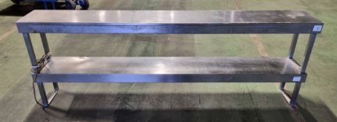 Berkeley fabricated stainless steel 2-tier gantry shelving - W 2000 x D 295 x H 670mm