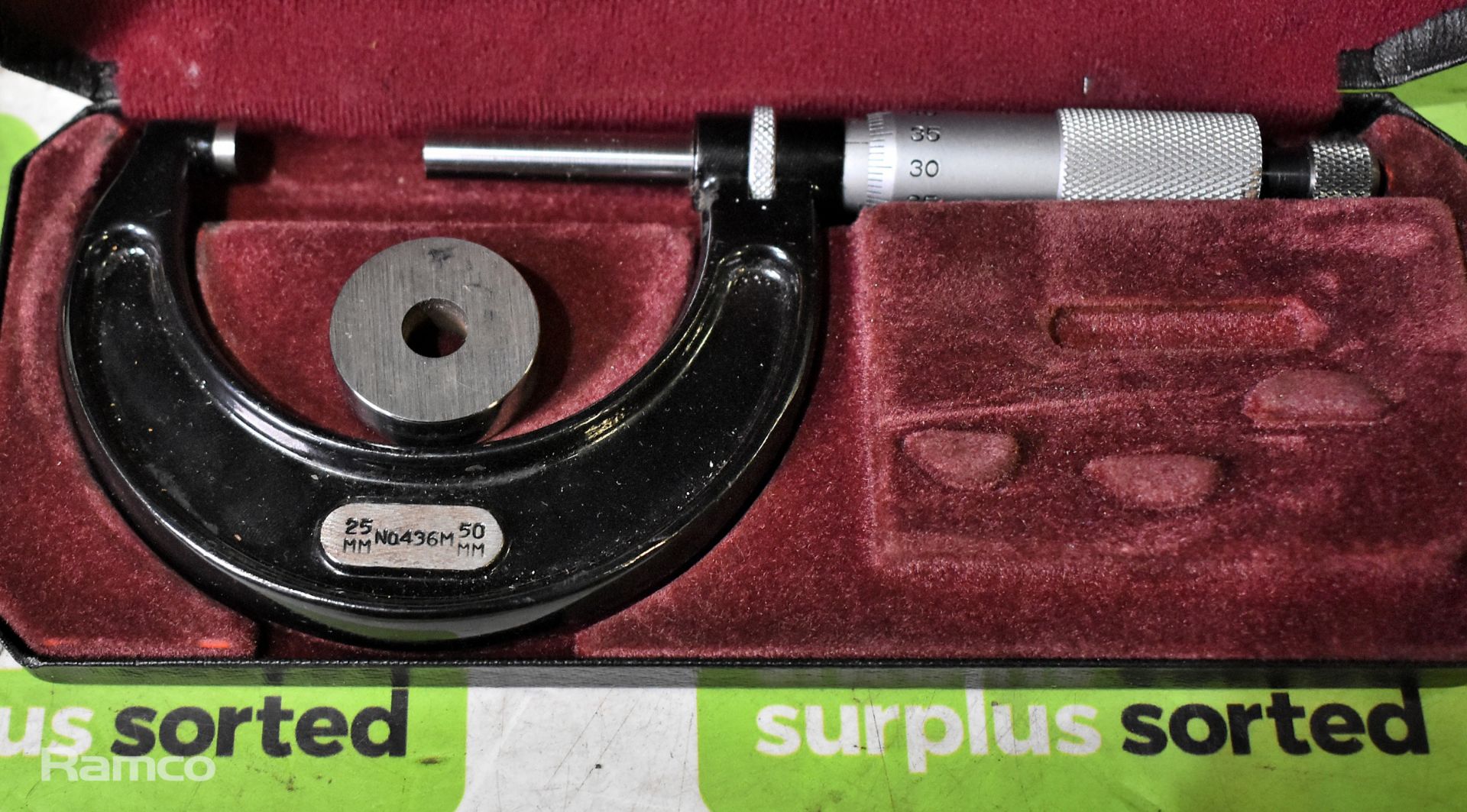 2x Starrett No 436 25-50mm micrometer calipers with case (incomplete) - Image 3 of 4