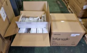 2x boxes of Laif.works clear eye protection safety goggles with adjustable strap