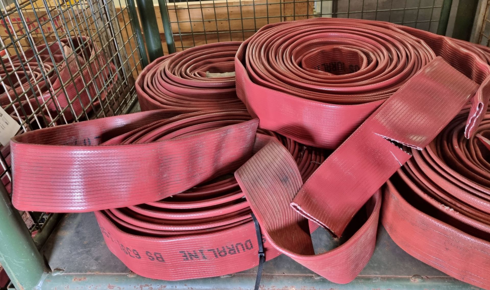 5x Red layflat fire hoses - 70mm diameter, approx 20m length - Image 3 of 3